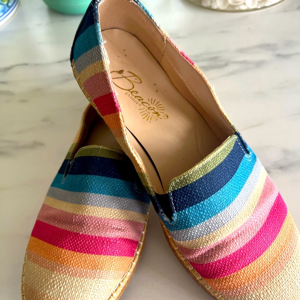 Beacon Colorful Striped Espadrilles sz7.5